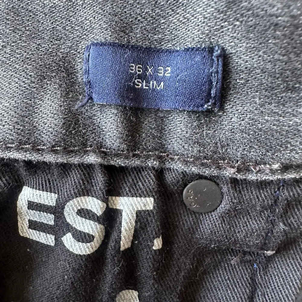 Gap Men’s Slim Soft Denim Jeans 36x32 Silver Gray - Picture 13 of 14